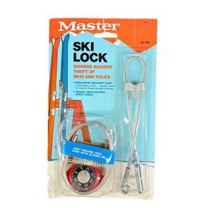 Master Ski Lock No. 859 Vinyl-Coated Steel Cable Combination Lock For Skis & Pol